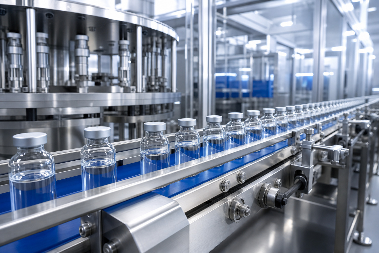 Produccion farmaceutica en linea industrial